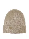 Ermanno Scervino Embroidered-logo Cashmere Beanie In Brown