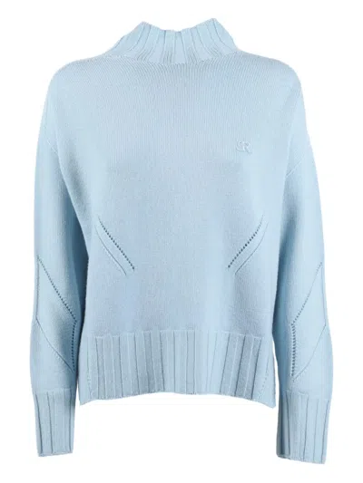 ERMANNO SCERVINO EMBROIDERED-LOGO LONG-SLEEVED SWEATER