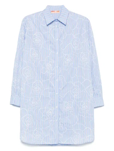 Ermanno Scervino Embroidered-logo Shirt In Blue