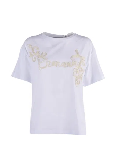 Ermanno Scervino Embroidered Logo T-shirt In White