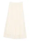 Ermanno Scervino Pleated Floral Midi Skirt In White