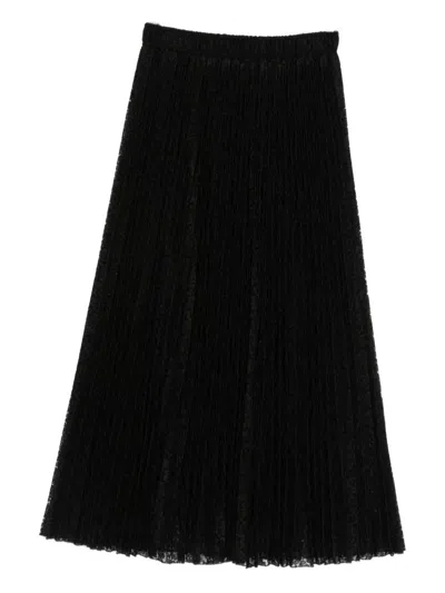 Ermanno Scervino Embroidered Long Skirt In Black