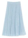 Ermanno Scervino Long Skirt Pleated Midi Lace Elastic In Blue