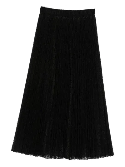 Ermanno Scervino Embroidered Long Skirt In Black