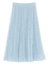 Ermanno Scervino Long Skirt Pleated Midi Lace Elastic In Blue