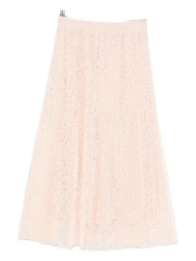 Ermanno Scervino Embroidered Long Skirt In Pink