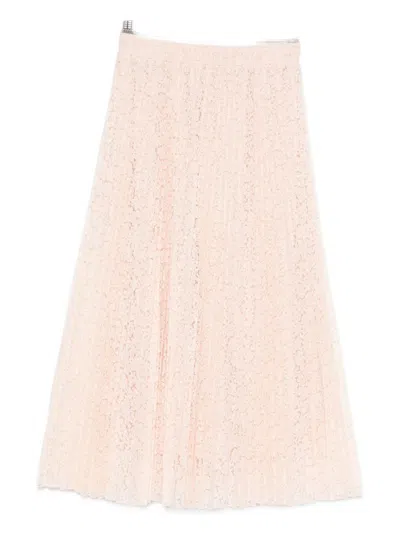 Ermanno Scervino Embroidered Long Skirt In Neutral
