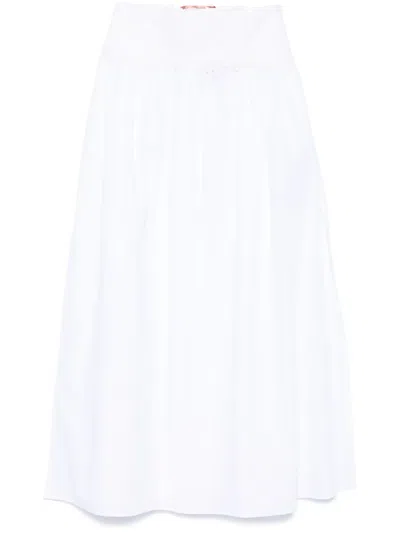 Ermanno Scervino Embroidered Midi Skirt In White