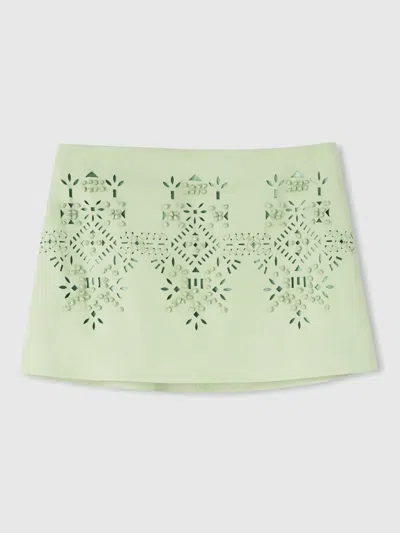 Ermanno Scervino Embroidered Mini Skirt In Grün
