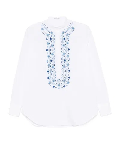 ERMANNO SCERVINO ERMANNO SCERVINO EMBROIDERED CUURVED HEM SHIRT