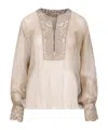 Ermanno Scervino Embroidered Panel Top In Neutral