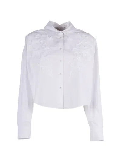 Ermanno Scervino Embroidered Pleated Shirt In White