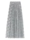 Ermanno Scervino Embroidered Pleated Skirt In Gray