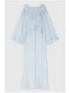 Ermanno Scervino Embroidered Sheer Maxidress In Blue
