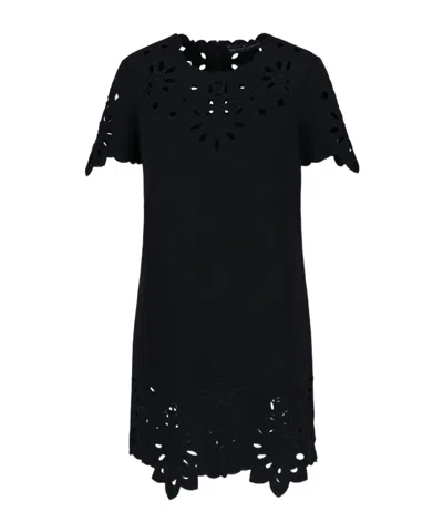 ERMANNO SCERVINO ERMANNO SCERVINO CUT-OUT EMBROIDERED SHIFT MINI DRESS