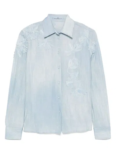 Ermanno Scervino Embroidered Shirt In Blue