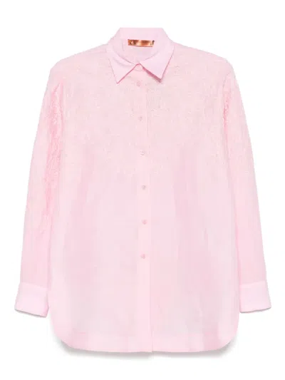 Ermanno Scervino Hemd Mit Stickerei In Sweet Lilac/rose