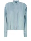 Ermanno Scervino Viscose Shirt With Lace Inserts And Cuffs In Blau