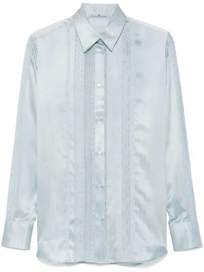 Ermanno Scervino Embroidered Shirt In Blue