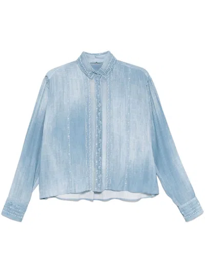 Ermanno Scervino Embroidered Shirt In Blue