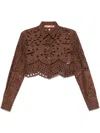 Ermanno Scervino Embroidered Shirt In Braun