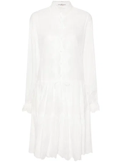 Ermanno Scervino Embroidered Shirt Dress In White