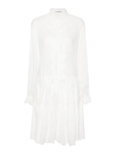 Ermanno Scervino Embroidered Shirt Dress In White