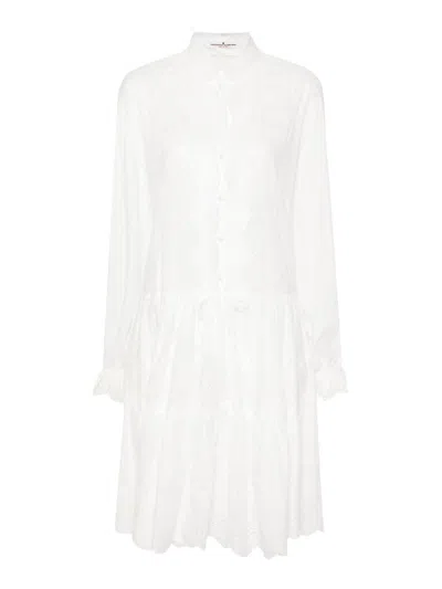 Ermanno Scervino Floral-embroidery Mini Dress In White