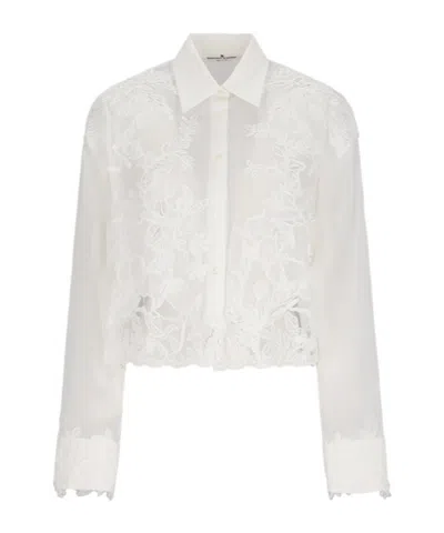 Ermanno Scervino Embroidered Shirt In White