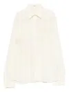 Ermanno Scervino Silk Shirt Embroidered Long Sleeves Sheer Design In White