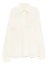 Ermanno Scervino Silk Shirt Embroidered Long Sleeves Sheer Design In White