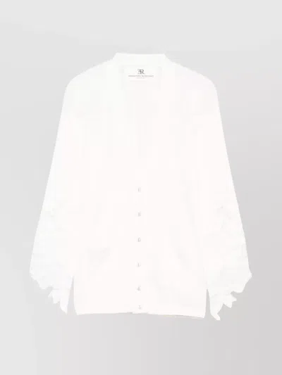 Ermanno Scervino Embroidered Sleeves Knit Cardigan