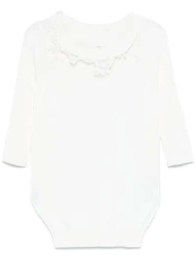 Ermanno Scervino Embroidered Sweater In White