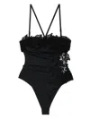 Ermanno Scervino Embroidered Swimsuit In Black