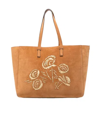 Ermanno Scervino Embroidered Tote Bag In Brown