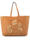 Ermanno Scervino Shopper Mit Stickerei In Braun