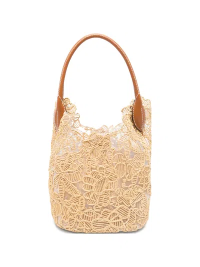 Ermanno Scervino Embroidered Tote Bag In Neutral