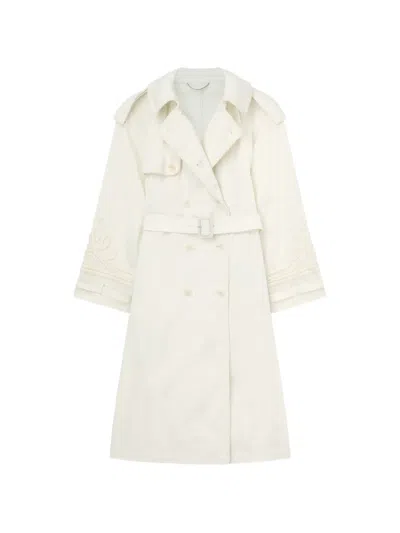 Ermanno Scervino Embroidered Trench Coat In White