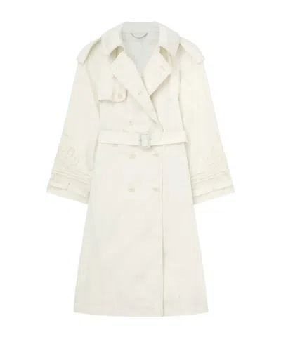 Ermanno Scervino Embroidered Trench Coat In White