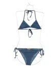 Ermanno Scervino Embroidered Triangle Bikini In Blue
