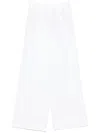 Ermanno Scervino Wide-leg Linen Pants With Intricate Embroidery In White