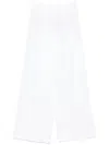 Ermanno Scervino Wide-leg Linen Pants With Intricate Embroidery In White