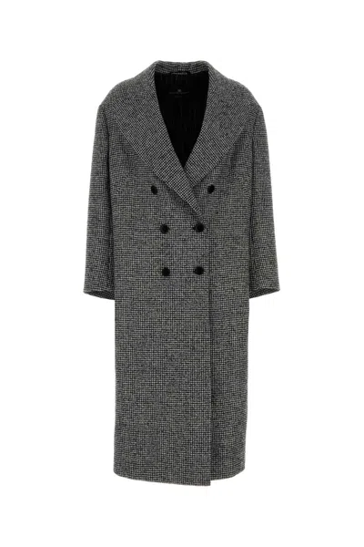 Ermanno Scervino Double-breasted Wool Blend Coat Featuring Vent In Gray