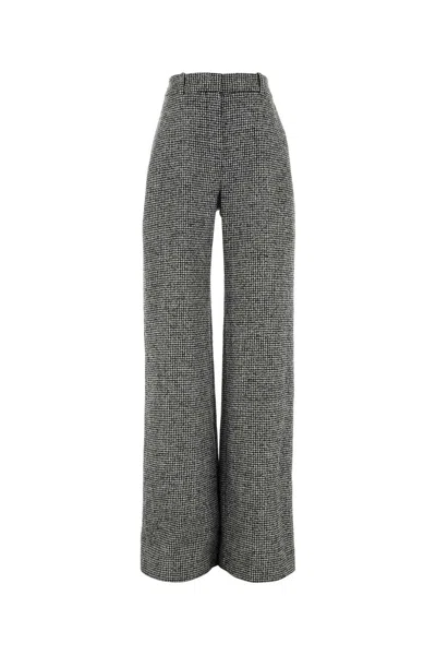 ERMANNO SCERVINO EMBROIDERED WOOL BLEND PALAZZO PANT