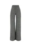 Ermanno Scervino Embroidered Wool Blend Palazzo Pant In Gray