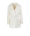 Ermanno Scervino Embroidered Wool Jacket In White