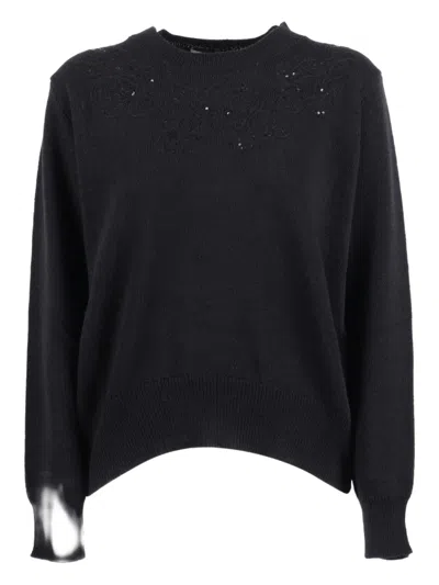 Ermanno Scervino Embroidery-appliqué Top In Black