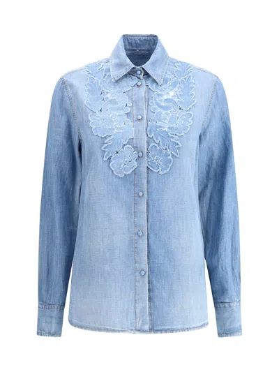 ERMANNO SCERVINO EMBROIDERY DENIM SHIRT