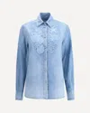 Ermanno Scervino Denim Shirt With Floral Lace Embroidery