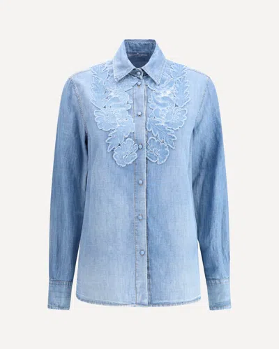 ERMANNO SCERVINO EMBROIDERY DENIM SHIRT
